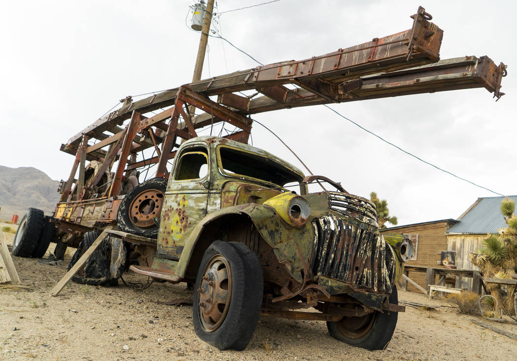 An abandoned truck photographed in Gold Point, Tuesday, Sept. 4, 2018. After a decades long property dispute, the Bureau of Land Management has announced plans to transfer ownership of the town si ...