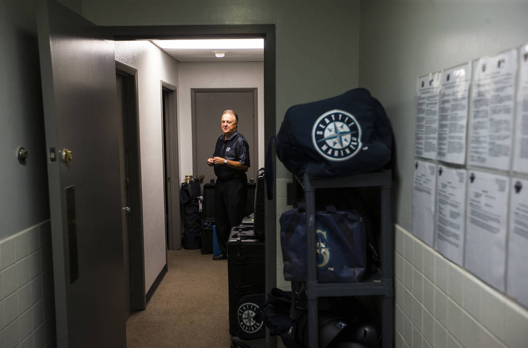 Don Logan, president and chief operating officer of the Las Vegas 51s, walks through the visitors clubhouse at Cashman Field ahead of the team's move to Summerlin in Las Vegas on Wednesday, Aug. 2 ...