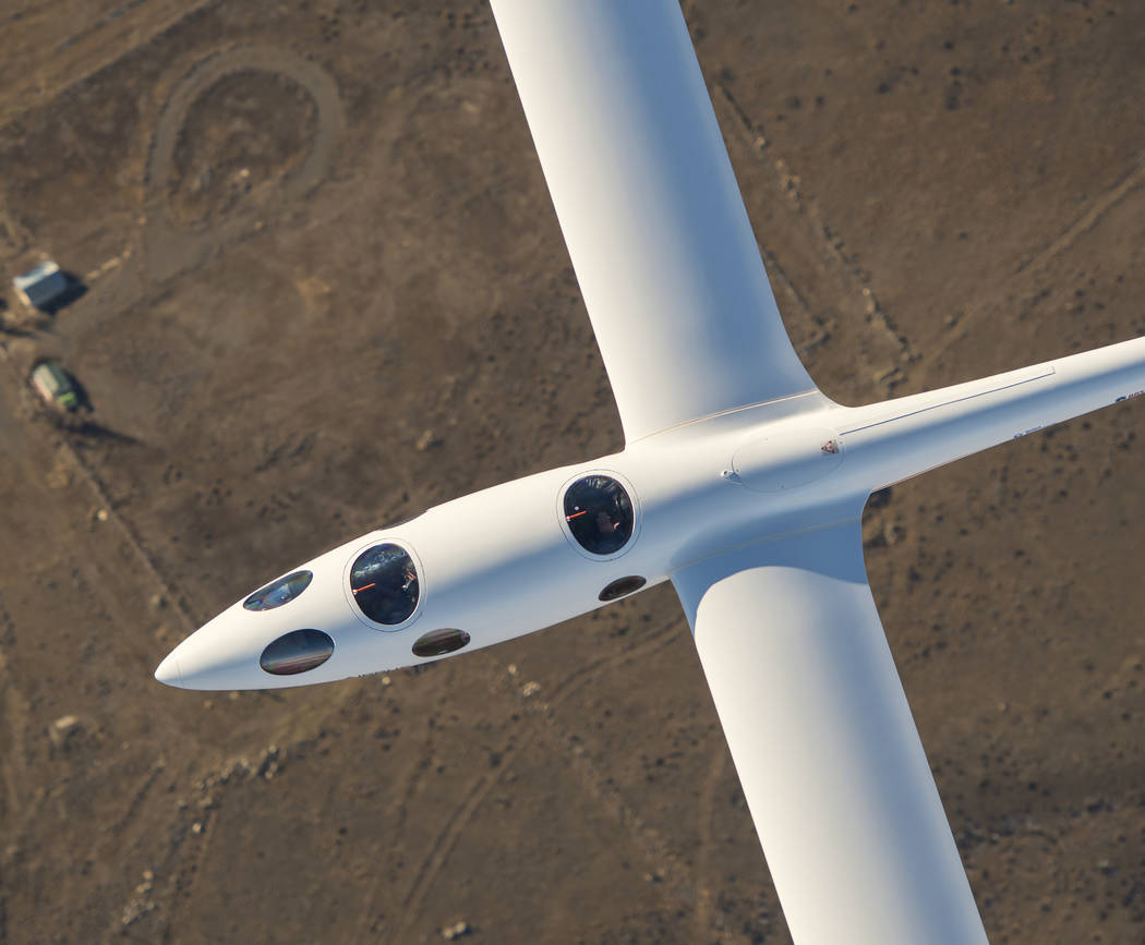 The Perlan 2 sailplane as seen from above during a flight earlier this year. On Tuesday, the Nevada-based aircraft set an unofficial world altitude record for gliders when it rode air currents ab ...