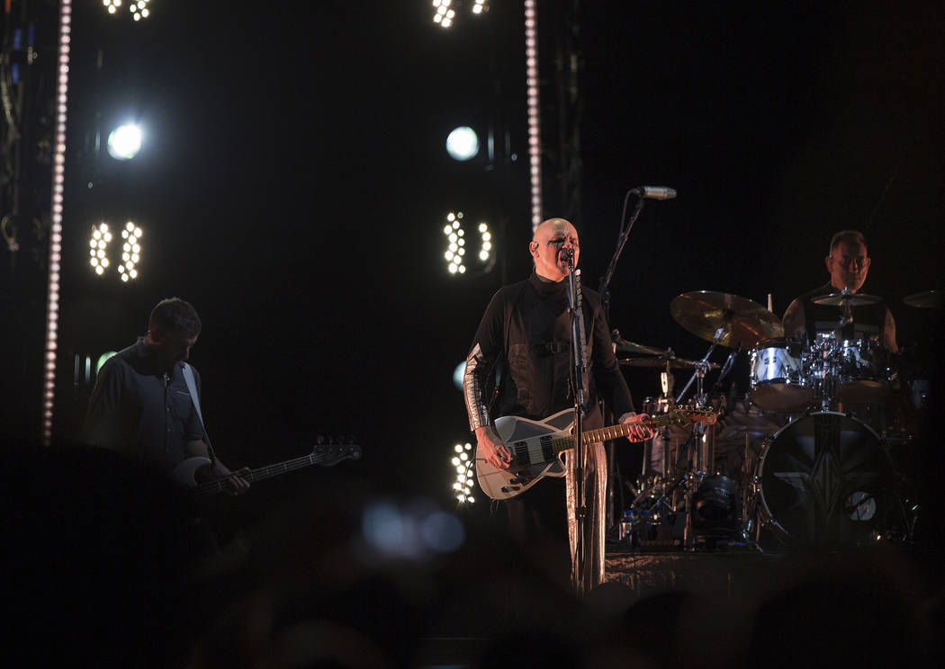 The Smashing Pumpkins perform as part of their Shiny And Oh So Bright Tour at the T-Mobile Arena in Las Vegas, Sunday, Sept. 2, 2018. Rachel Aston Las Vegas Review-Journal @rookie__rae