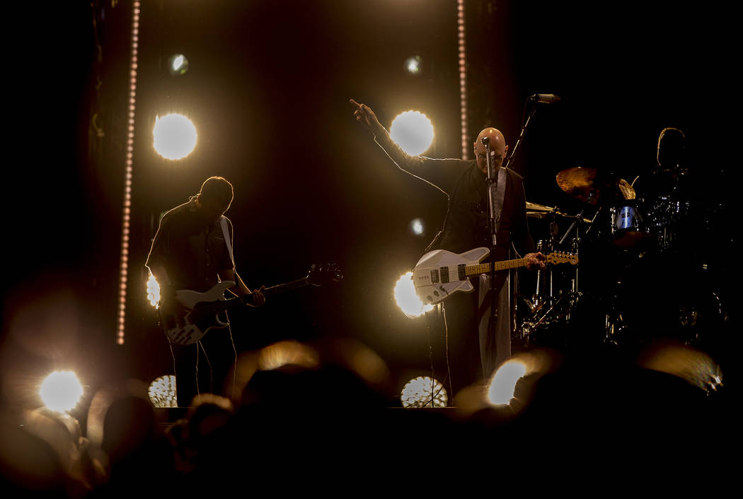 The Smashing Pumpkins perform as part of their Shiny And Oh So Bright Tour at the T-Mobile Arena in Las Vegas, Sunday, Sept. 2, 2018. Rachel Aston Las Vegas Review-Journal @rookie__rae