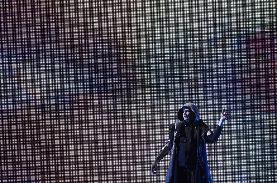 Billy Corgan of the Smashing Pumpkins performs as part of their Shiny And Oh So Bright Tour at the T-Mobile Arena in Las Vegas, Sunday, Sept. 2, 2018. Rachel Aston Las Vegas Review-Journal @rookie ...