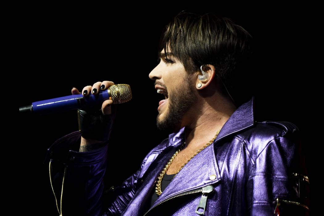 Adam Lambert performs with Queen at Park MGM theater in Las Vegas, Saturday, Sept. 1, 2018. Queen + Adam Lambert will perform 10 shows at Park Theater through September 22. (Marcus Villagran/Las V ...