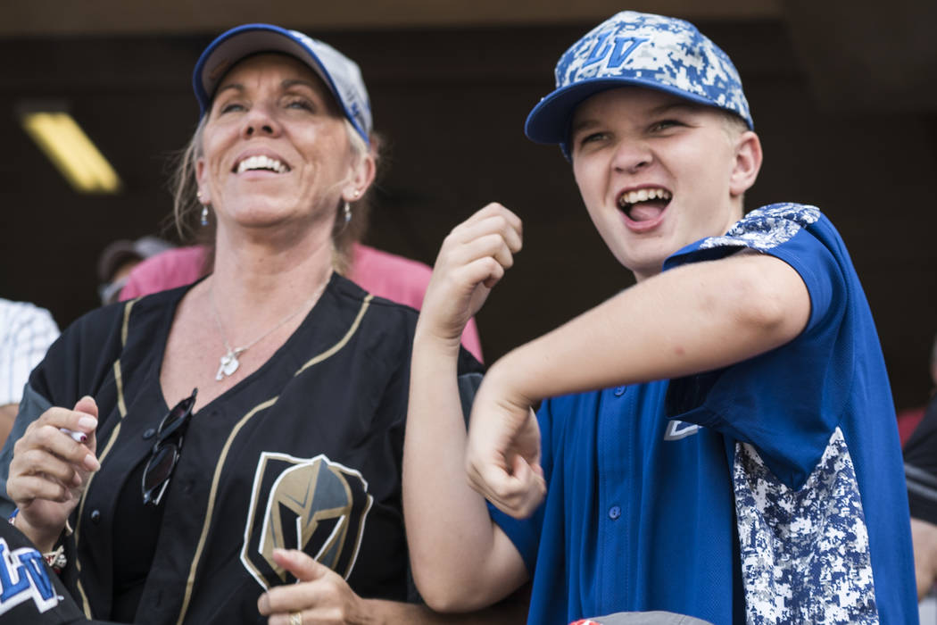 Las Vegas valley residents celebrate during the final moments of the last Las Vegas 51s game at Cashman Field in Las Vegas, Monday, Sept. 3, 2018. (Marcus Villagran/Las Vegas Review-Journal) @marc ...