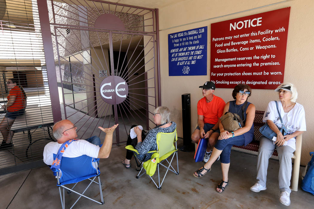 Fans wait for the stadium to open before Las Vegas 51s final game ever at Cashman Field in Las Vegas Monday, Sept. 3, 2018. The team will move to a new stadium in Summerlin next season. K.M. Canno ...