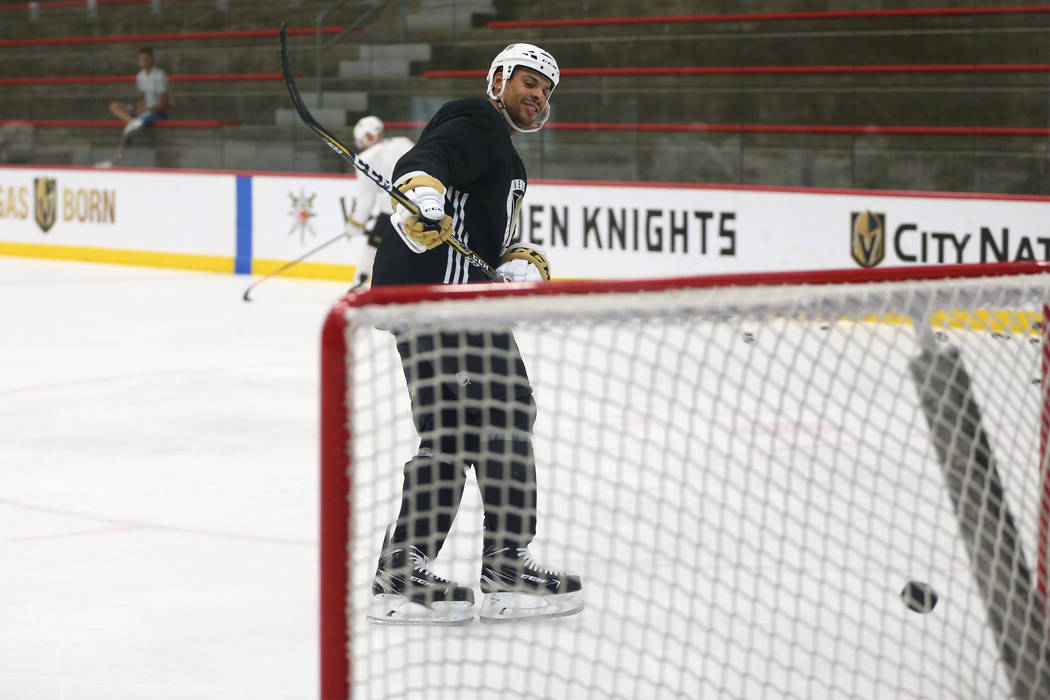 Vegas Golden Knights right wing Ryan Reaves (75) during a team practice at City National Arena in Las Vegas, Tuesday, Sept. 4, 2018. Erik Verduzco Las Vegas Review-Journal @Erik_Verduzco