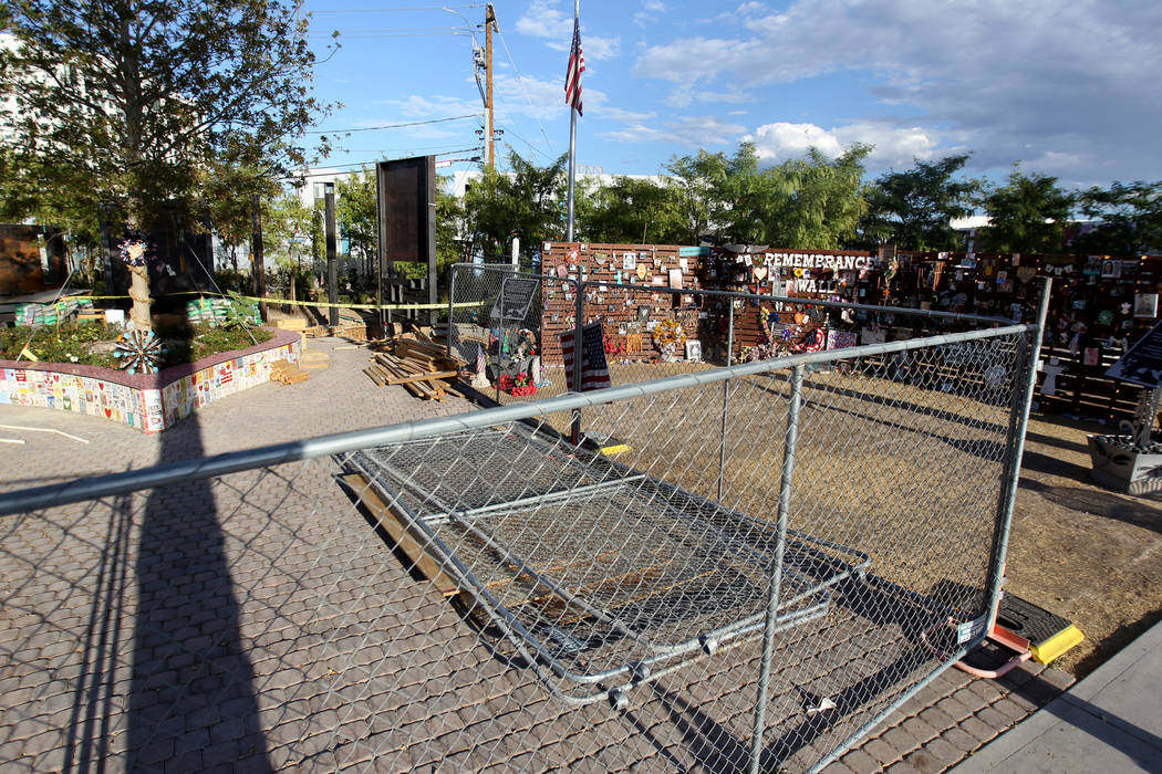 Construction at Las Vegas Community Healing Garden on South Casino Center Boulevard in downtown Wednesday, Sept. 5, 2018. K.M. Cannon Las Vegas Review-Journal @KMCannonPhoto