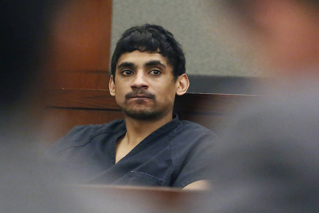 Jason Quate, who is accused of trafficking his wife for prostitution and killing their 6-year-old daughter in Illinois, appears in court at the Regional Justice Center on Monday, June 13, 2017, in ...