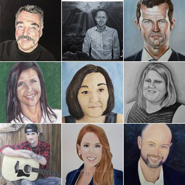 Each portrait depicts a person killed almost one year ago in the Route 91 Harvest festival shooting. (Portraits Project Facebook)