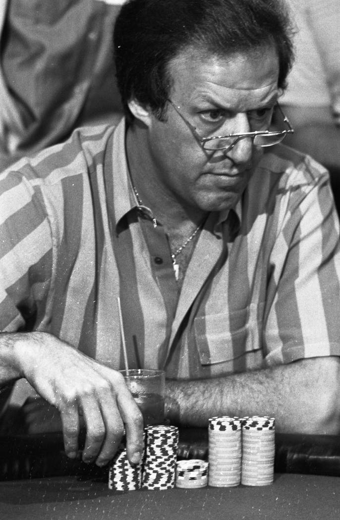 A participant in the no limit Hold 'Em tournament event in the World Series of Poker in 1987. (File Photo)
