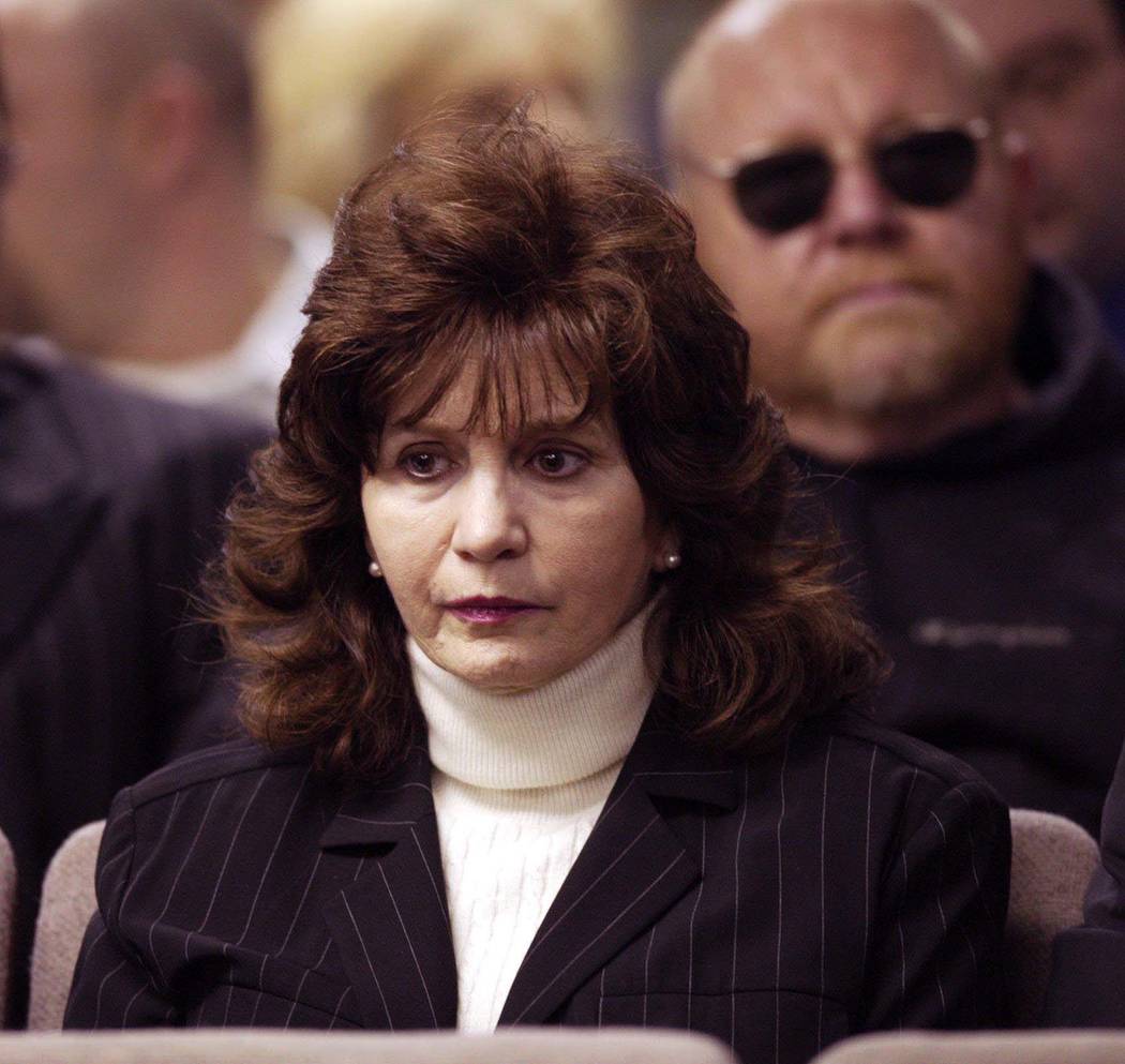 Becky Binion Behnen, Ted Binion's sister, glances over to Rick Tabish while the verdict was read on Tuesday, Nov. 23, 2004. In their second trial, Tabish and Sandy Murphy were found not guilty of ...