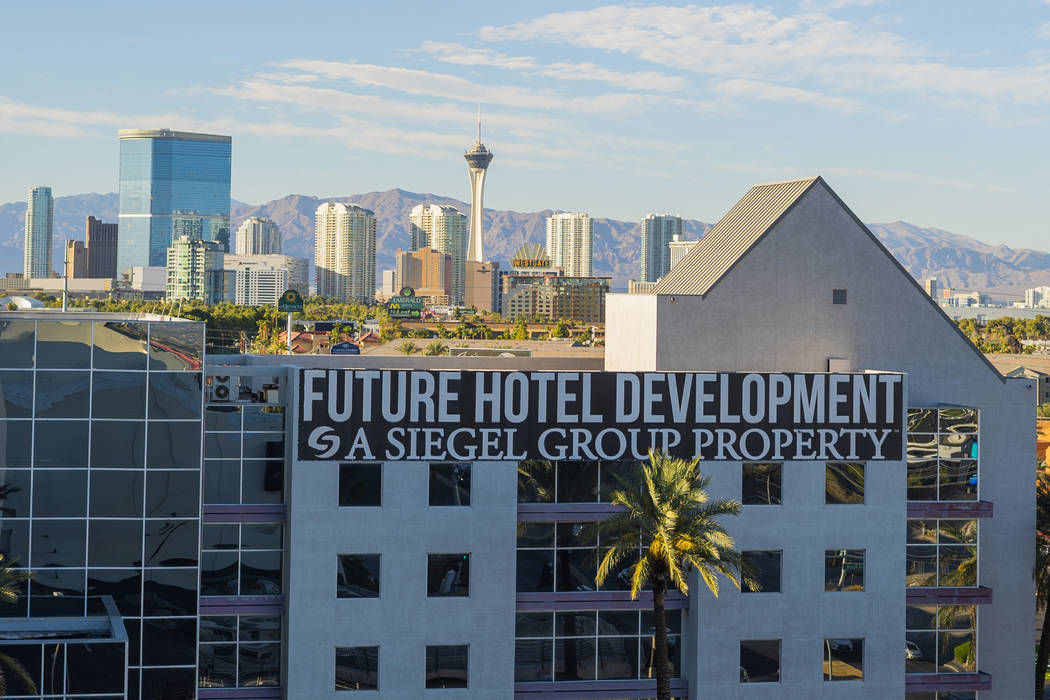 The closed Atrium Suites Hotel property photographed in Las Vegas, Thursday, Sept. 13, 2018. The hotel closed for renovations about a decade ago, but work stopped when the economy crashed. (Marcus ...