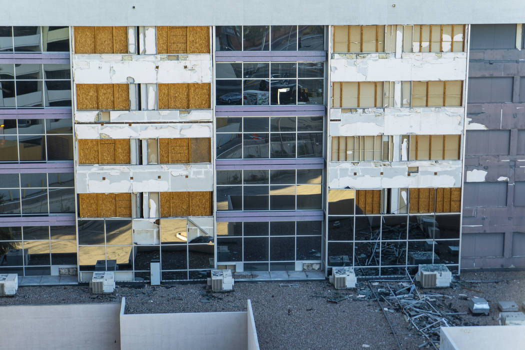 The closed Atrium Suites Hotel property photographed in Las Vegas, Thursday, Sept. 13, 2018. The hotel closed for renovations about a decade ago, but work stopped when the economy crashed. (Marcus ...