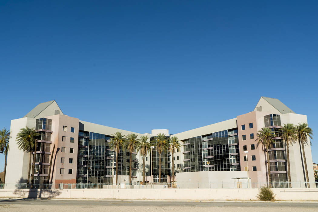The closed Atrium Suites Hotel property photographed in Las Vegas, Thursday, Sept. 13, 2018. The hotel closed for renovations about a decade ago, but work stopped when the economy crashed. (Marcus ...
