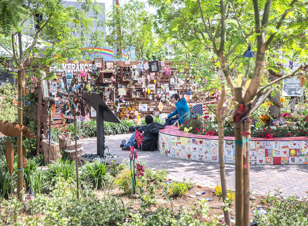 The healing garden memorializing victims of the October 1 shooting on Wednesday, May 2, 2018, in Las Vegas. Benjamin Hager Las Vegas Review-Journal @benjaminhphoto
