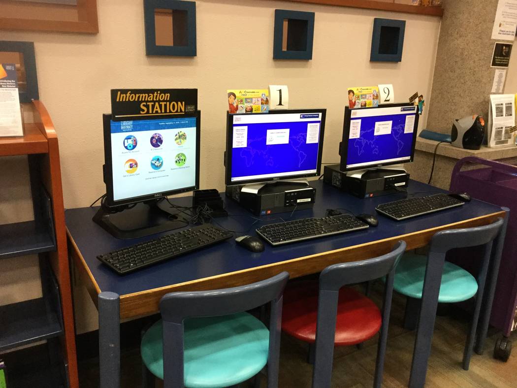 Computers at the Summerlin Library where both adults and children can access a variety of learning services through their library cards. Jacob Lasky/ Las Vegas Review-Journal