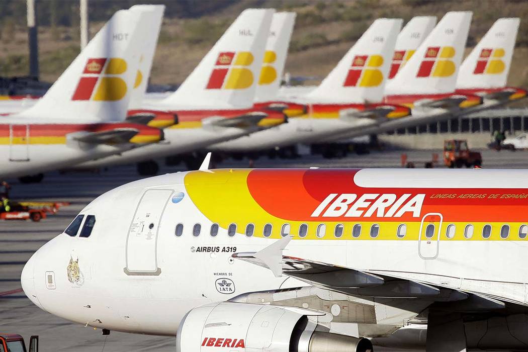 In this Nov. 12, 2009 file photo, Iberia planes are seen parked-up at Barajas airport in Madrid. (AP file)