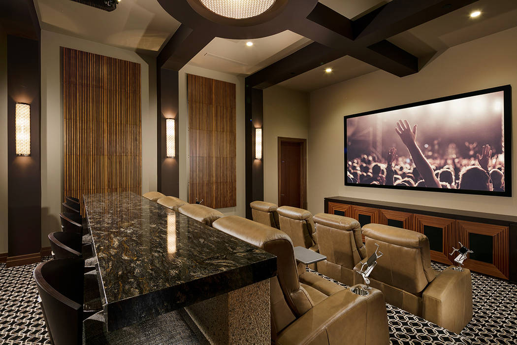 The home theater. (Sun West Custom Homes)