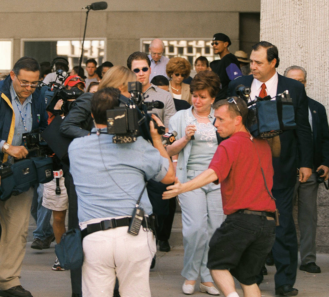 Becky Behnen leaves the courthouse in May 2000 after defendants Rick Tabish and Sandy Murphy were found guilty. (File Photo)