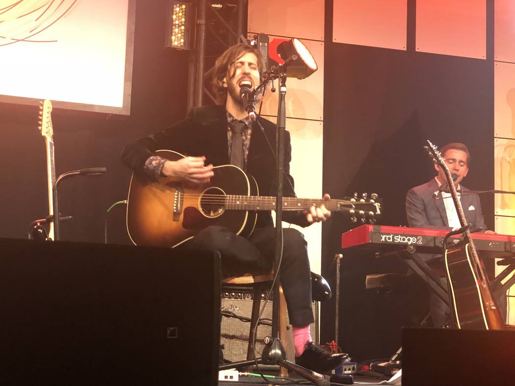 Wayne Sermon of Imagine Dragons is shown at the Tyler Robinson Foundation Rise Up Gala at Caesars Palace on Friday, Sept. 14 2018. (John Katsilometes/Las Vegas Review-Journal) @JohnnyKats