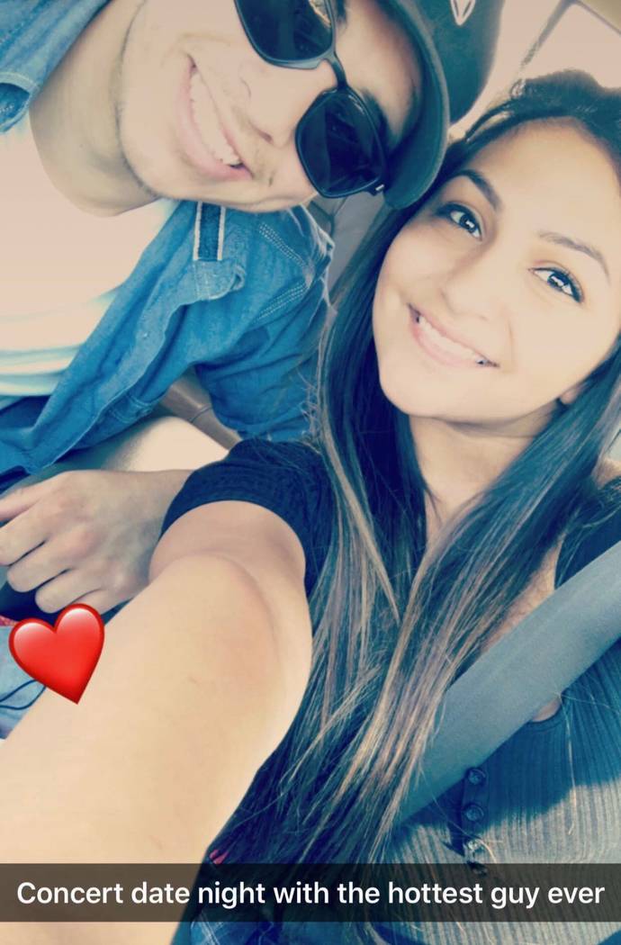 Angela Gomez, 20, with her boyfriend Ethan Sanchez, now 20 at a concert in July 2017. Gomez was one of 58 people killed in the Route 91 Harvest Festival shooting on Oct. 1, 2017. (Gomez family)
