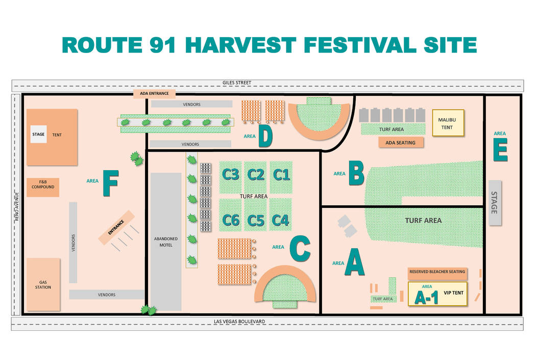 The FBI created this map of the Route 91 Harvest Festival site, sectioned into six quadrants, to assist victims of the Oct. 1, 2017 shooting. The map helped the FBI gather, organize and return the ...
