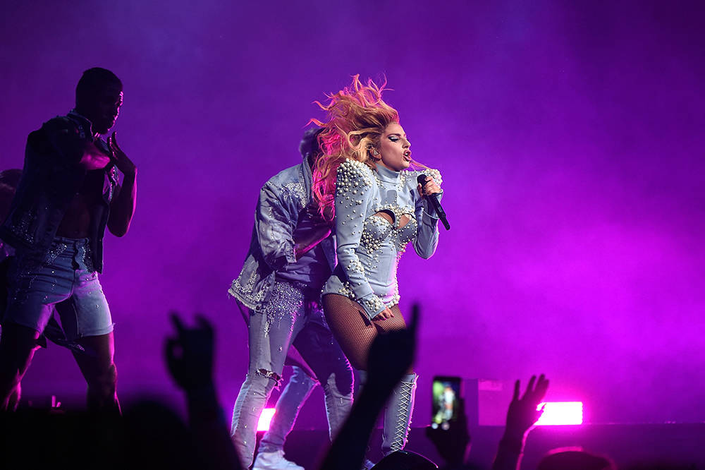 Lady Gaga performs during her "Joanne" world tour at Rogers Arena on Aug. 1 in Vancouver, Canada. (Photo by Kevin Mazur/Getty Images for Live Nation)