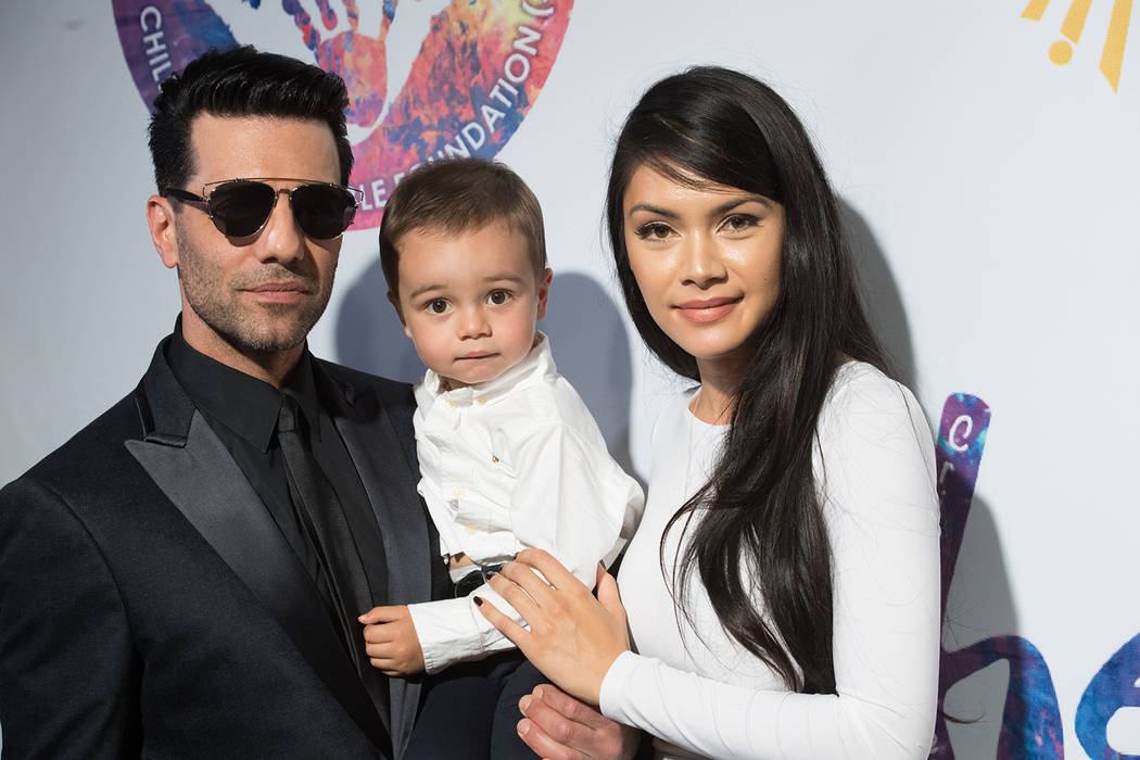 Criss Angel, his son Johnny Crisstopher and Shaunyl Benson attend Heal Every Life Possible on Monday, Sept. 12, 2016, at The Luxor. (Tom Donoghue)