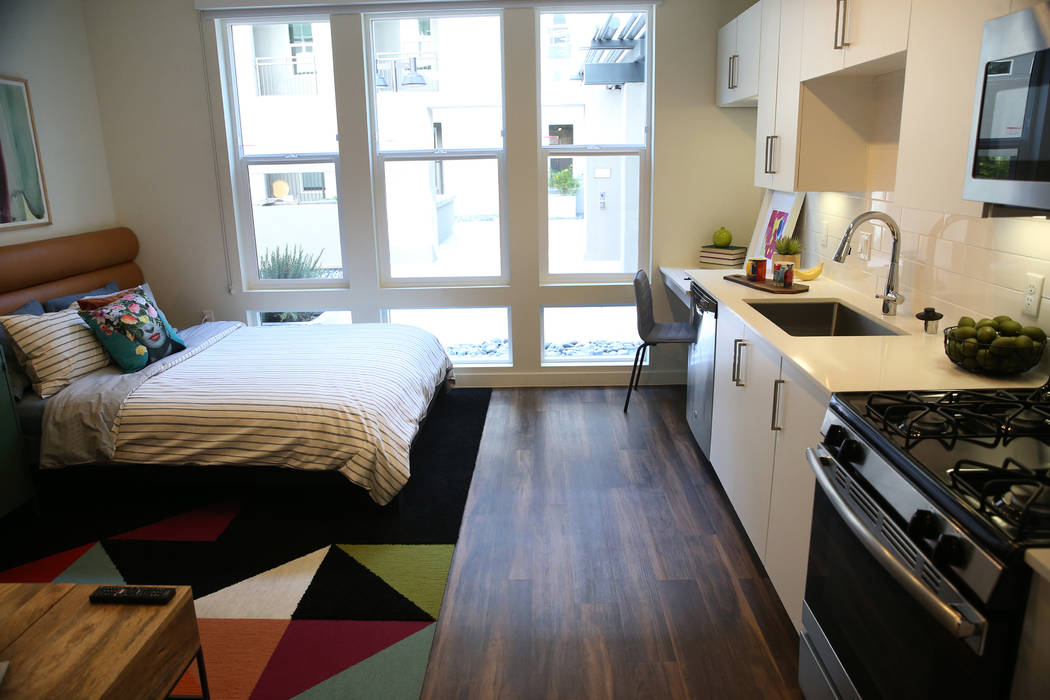 A studio at Fremont9, a new apartment complex in downtown Las Vegas at Fremont and 9th Street in Las Vegas, Tuesday, Sept. 18, 2018. Erik Verduzco Las Vegas Review-Journal @Erik_Verduzco