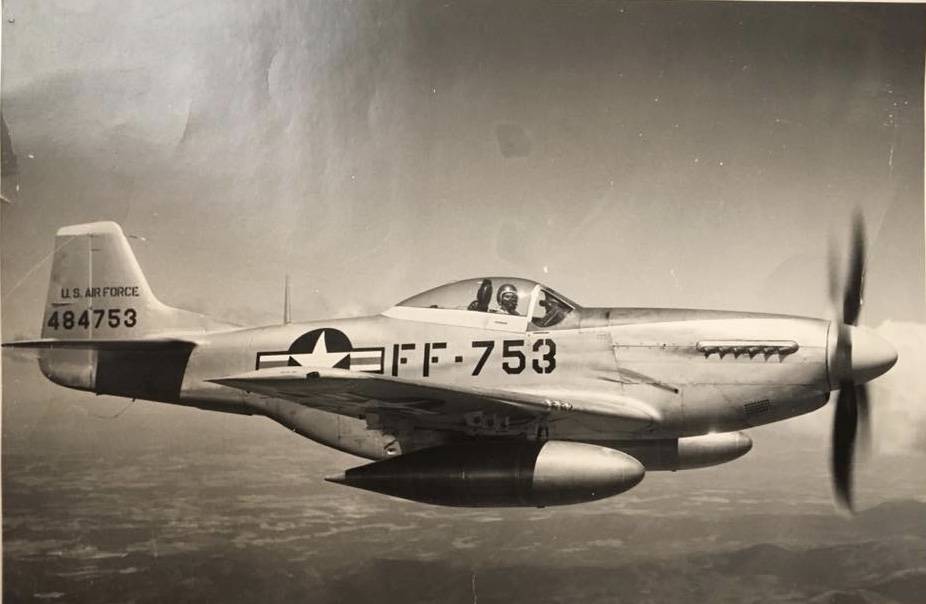 A photo of 1st Lt. Frank Salazar flying his aircraft. Salazar disappeared in North Korea in December 1952 after his plane was shot down. Photo courtesy of Diana Sanfilippo.