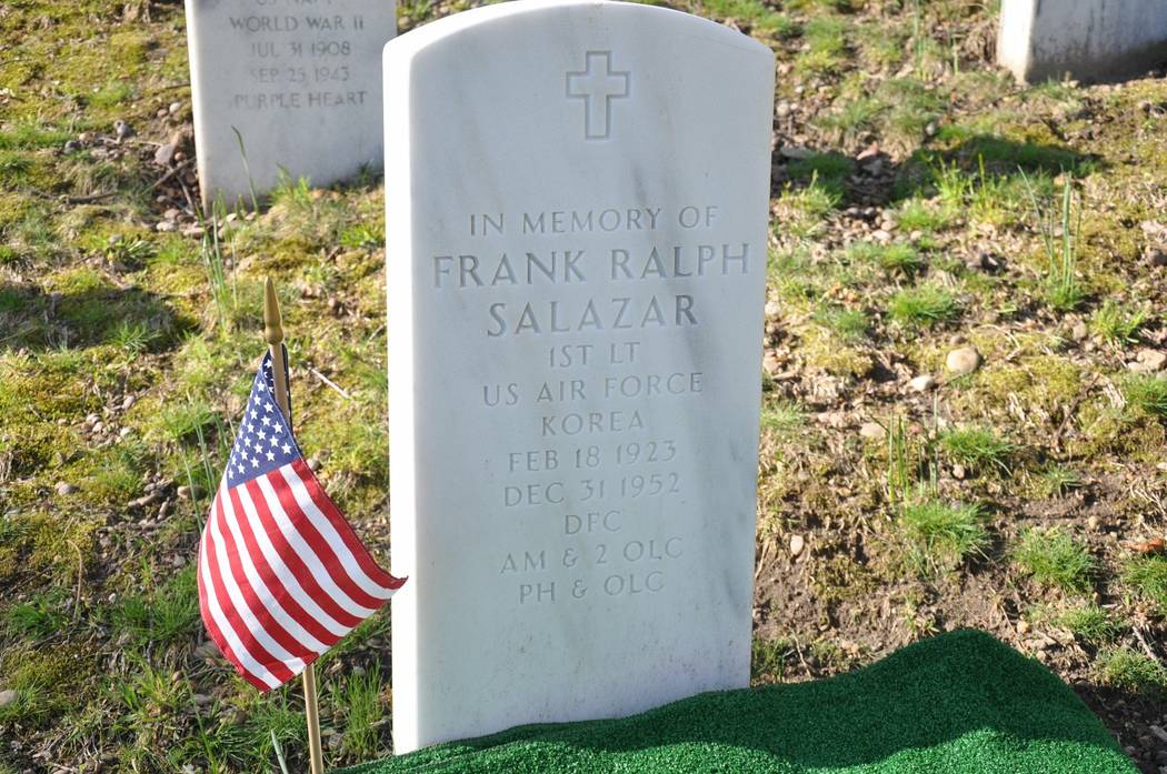 A photo of 1st Lt. Frank Salazar's tombstone at Arlington National Cemetery. Photo courtesy of Diana Sanfilippo.