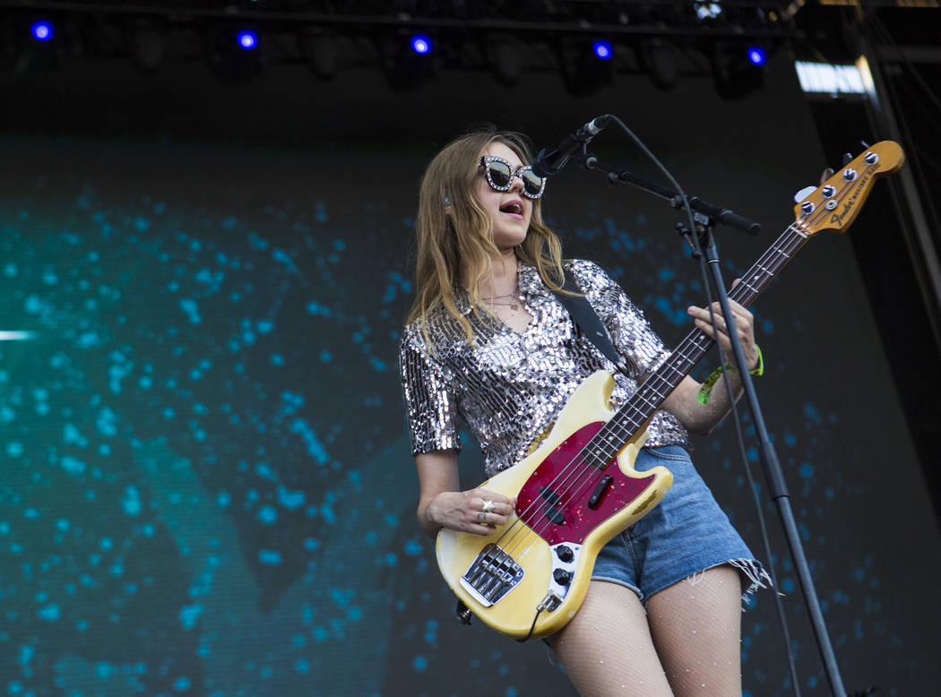 Johanna Sderberg of First Aid Kit performs during the third day of the annual Life is Beautiful festival in downtown Las Vegas on Sunday, Sept. 23, 2018. Chase Stevens Las Vegas Review-Journal @cs ...