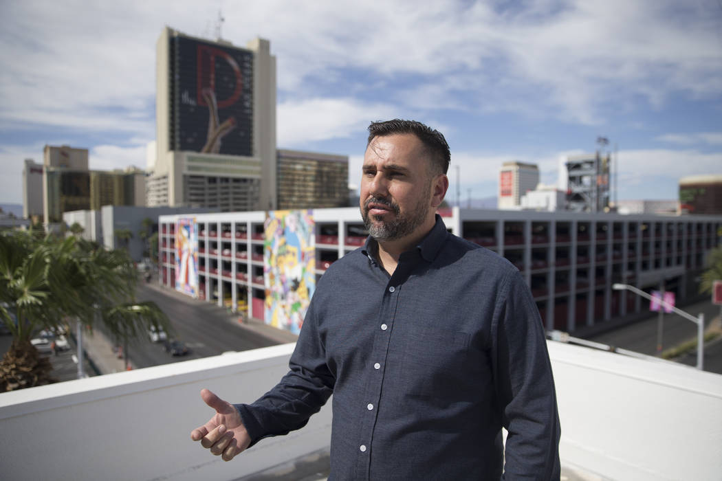 Developer J Dapper discusses his plans for his newly acquired property at 201 Las Vegas Blvd. on Monday, Sept. 24, 2018, in Las Vegas. Benjamin Hager Las Vegas Review-Journal @benjaminhphoto