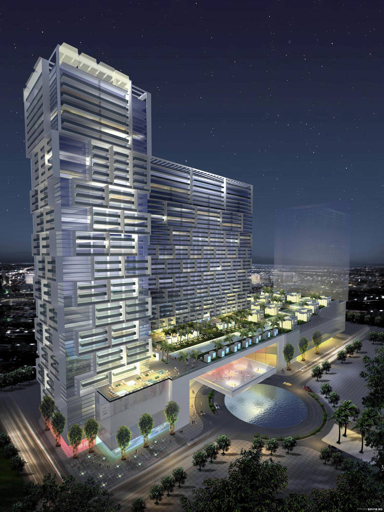 This conceptual image supplied the developers of Las Ramblas shows a proposed condo-hotel which would be part of phase one of Las Ramblas, a new world-class hotel, condominium and casino developm ...