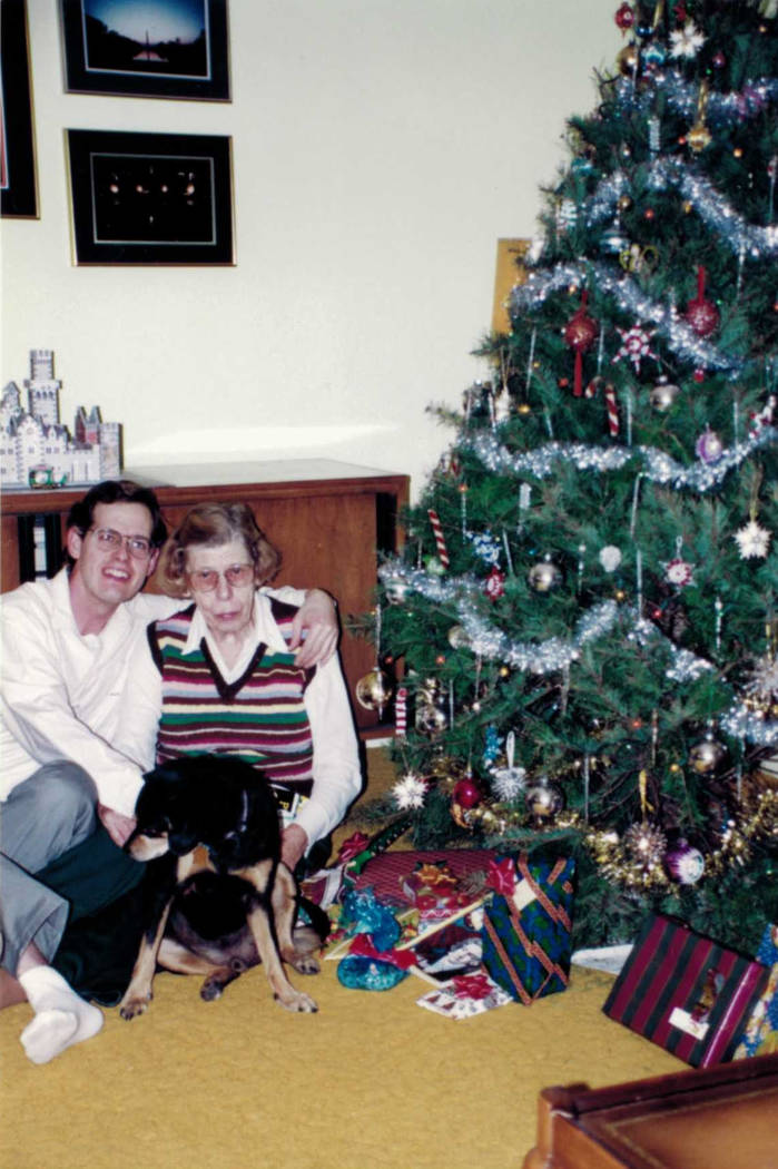 In this 1995 photo, Dorothy Sargent poses with her son, Keith Sargent, during Christmas. Las Vegas police have closed the case in her death after discovering the suspect, Dino Marks, died in 2014. ...