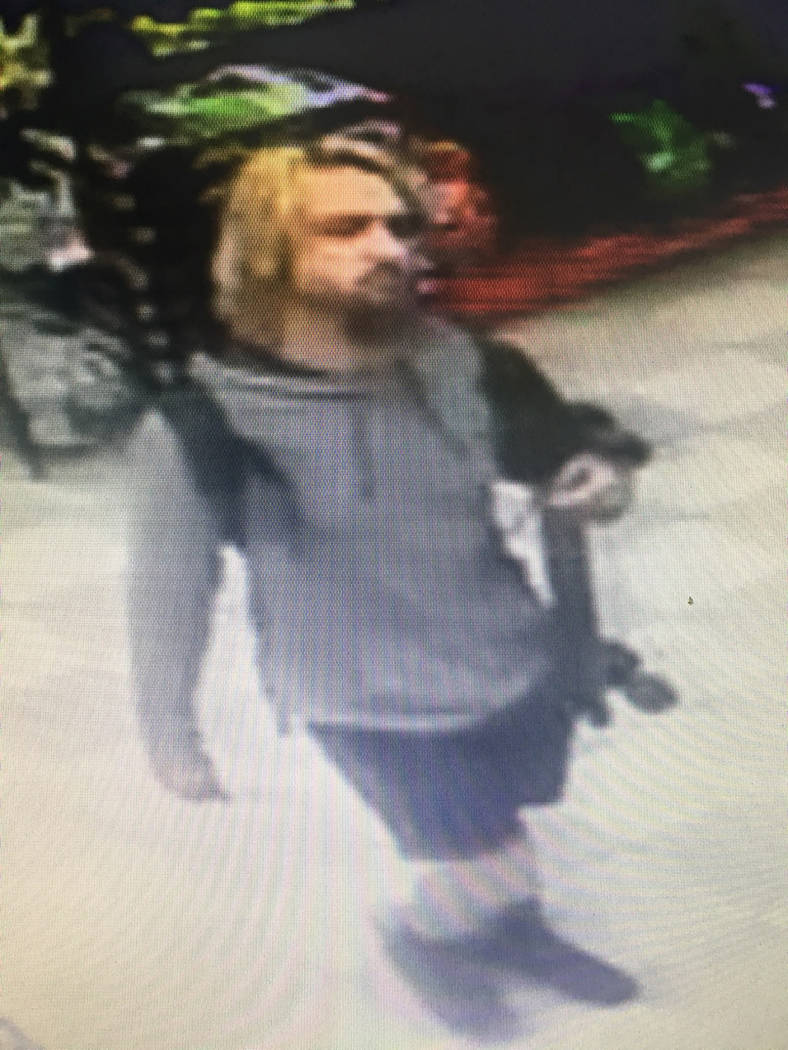Screen capture of suspect in robbery of two puppies from the Petland store in the Boca Park area of Las Vegas on Friday, Sept. 28, 2018. (Petland_
