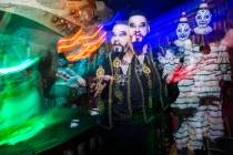 John Shaw performs for guests at Zak Bagans' Haunted Museum in Las Vegas on Saturday, Aug. 18, ...