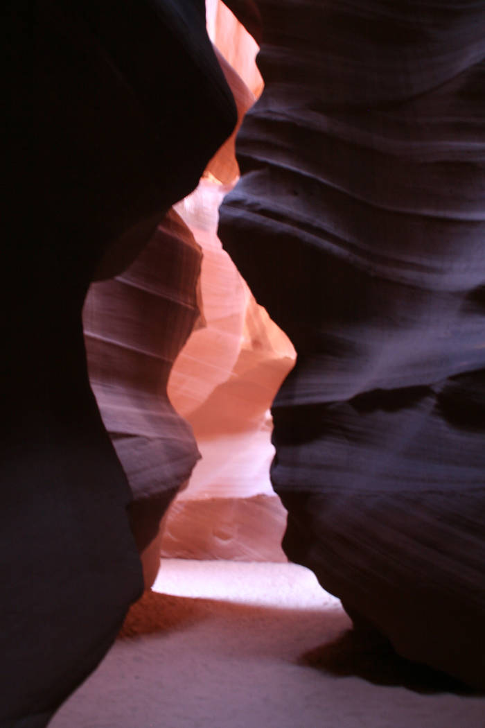 The classic corkscrew slot canyons of Navajo sandstone are formed primarily by wind and water. (Deborah Wall/Las Vegas Review-Journal)