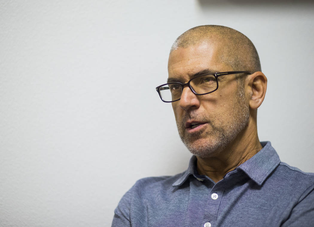 Tony Gebbia, International Baccalaureate coordinator, at Spring Valley High School, talks about the school's grading system in Las Vegas on Wednesday, Aug. 22, 2018. Chase Stevens Las Vegas Review ...