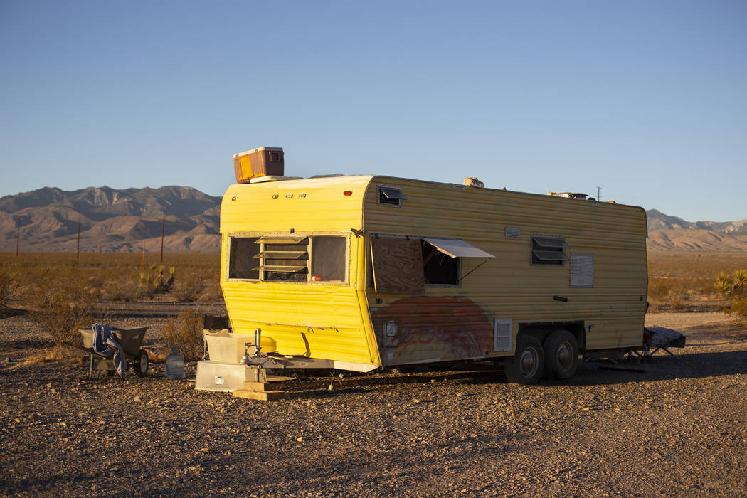 Several of the homeless residents of "The Hill" have moved their trailers and belongi ...