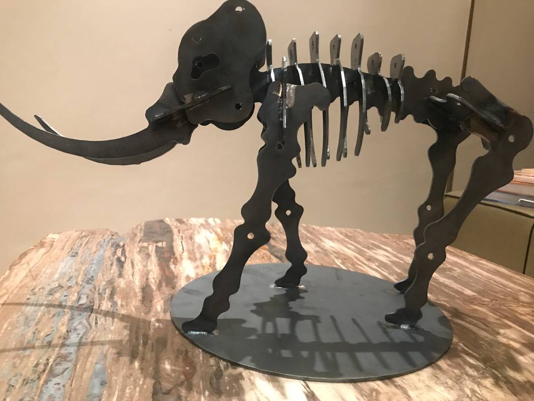 A portrait of the model of the Mammoth project that Tahoe Mack is planning to build for Tule Springs Fossil Beds National Monument. (Kailyn Brown/View) @KailynHype