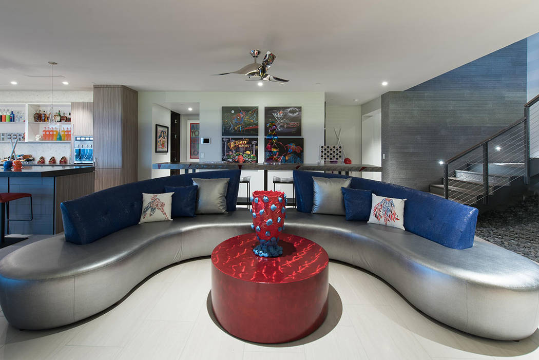 The four-level home features a game room. (Simply Vegas)