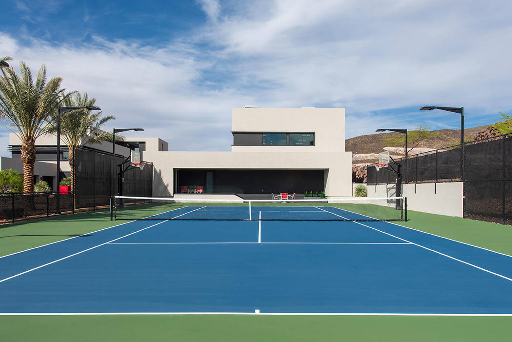 The outdoor tennis court. (Simply Vegas)
