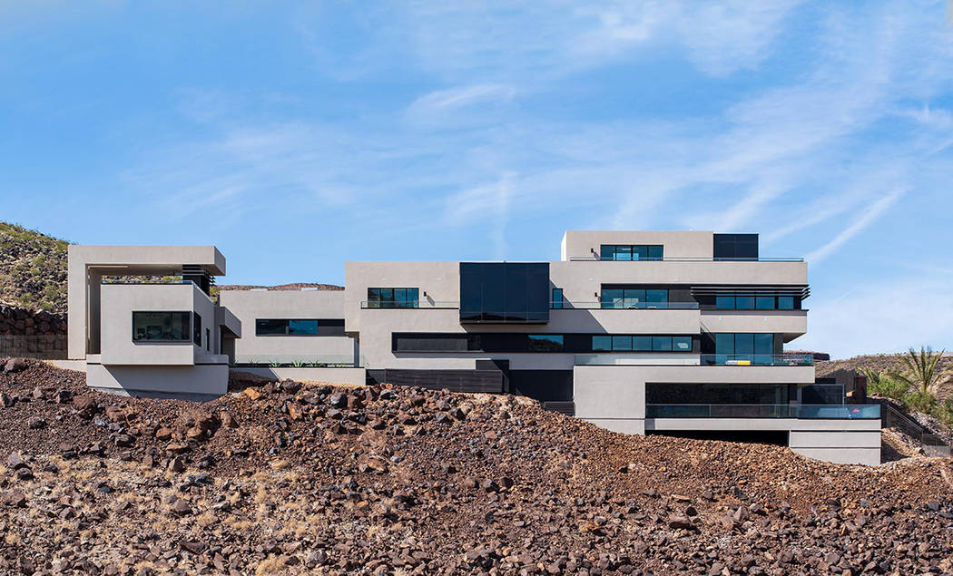 The 16,000-square-foot home has a modern design. (Simply Vegas)