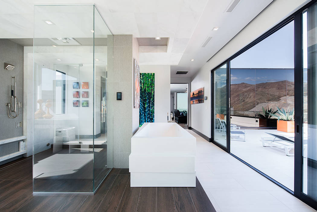 The master bath opens to a patio. (Simply Vegas)