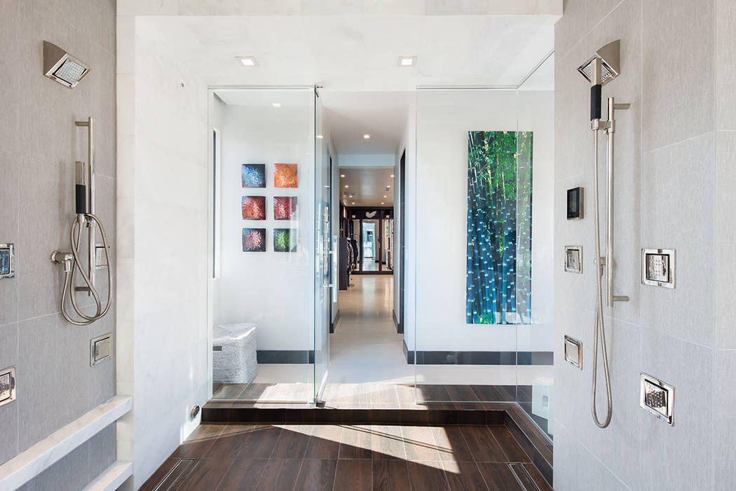 The master bath features a large shower. (Simply Vegas)