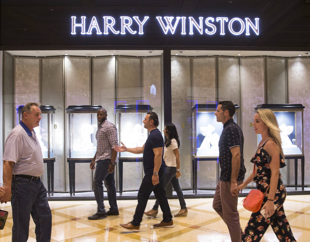 Shoppers pass by Harry Winston on Tuesday, Oct. 2, 2018, at Bellagio, in Las Vegas. Benjamin Hager Las Vegas Review-Journal @benjaminhphoto