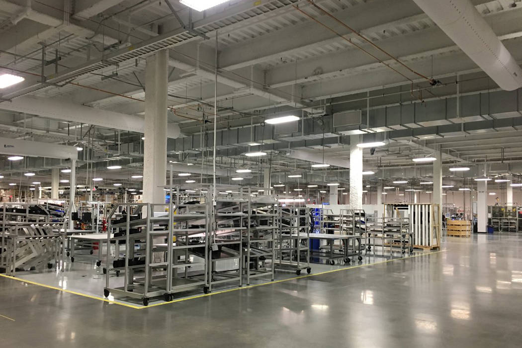 Inside the Tesla Gigafactory in Sparks. (Sean Whaley/Las Vegas Review-Journal)