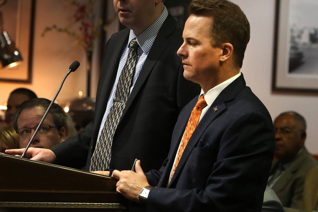 Brig Lawson, former senior director of Business Partnerships, during Las Vegas Convention and Visitors Authority monthly board meeting in July 2017. (Bizuayehu Tesfaye/Las Vegas Review-Journal) @b ...