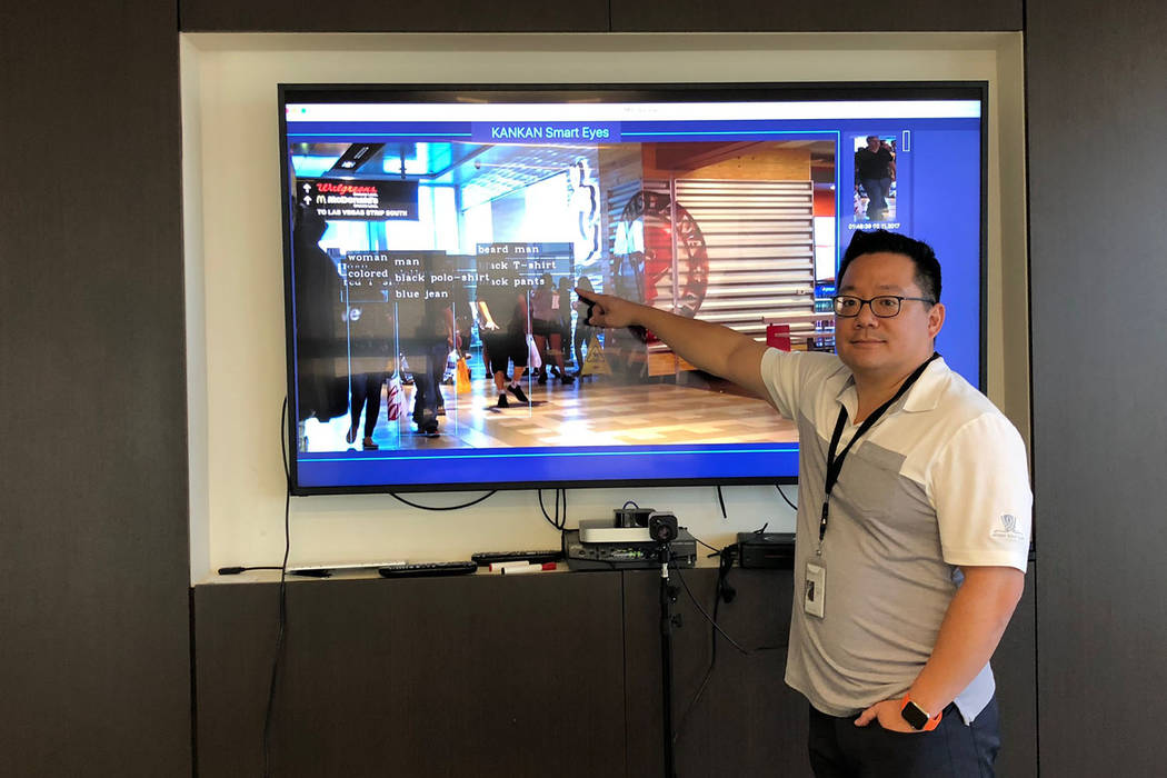 Shing Tao, CEO of Remark Holdings, shows off his facial recognition product at the headquarters of Remark Holdings in Las Vegas, Friday, Oct.12, 2018. Todd Prince Las Vegas Review-Journal